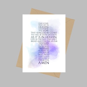 Het Onze Vader, A5 wenskaart, onze vader, inspirerende citaten, bijbelvers, christelijk, religieus, cadeau-idee