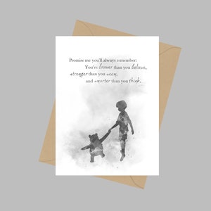 Winnie de Poeh Quote, A5 Wenskaart, Christopher Robin, Cadeau, Zwart-Wit