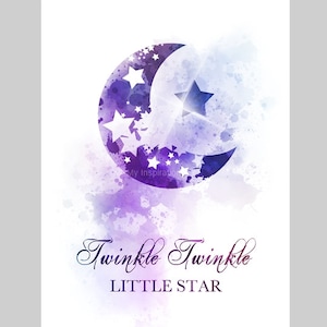 Twinkle Twinkle Little Star ART PRINT Nursery Rhyme, Lullaby, Nursery, Quote, Gift, Wall Art, Home Decor