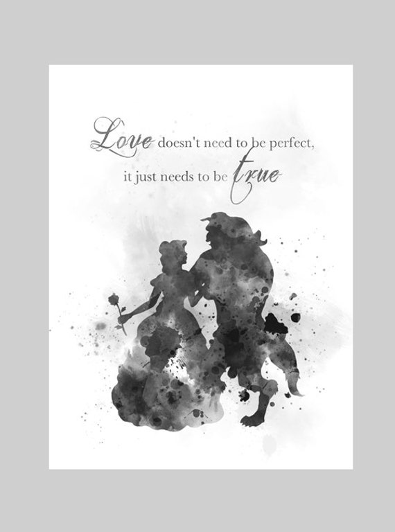 Beauty And The Beast Quote Art Print Princess Love Gift Etsy