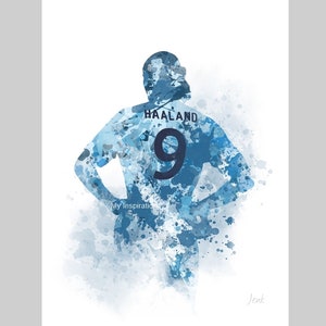 Erling Haaland ART PRINT Manchester City, voetbal, sport, cadeau, kunst aan de muur, woondecoratie, voetbal