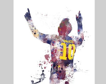 Lionel Messi ART PRINT Barcelona, voetbal, sport, cadeau, kunst aan de muur, woondecoratie