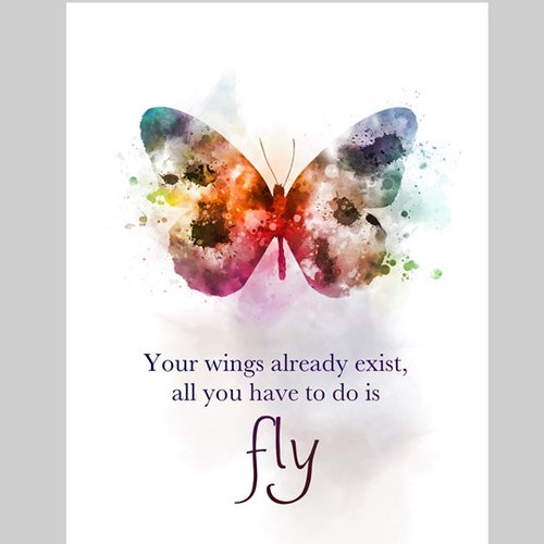 Butterfly Inspirational Printable Wall Decor Butterfly Quote | Etsy