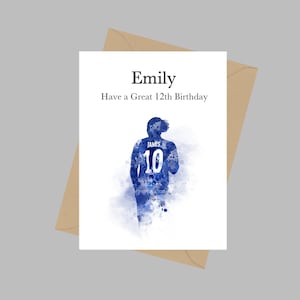 Tarjeta personalizada Lauren James, tarjeta de felicitación A5, cumpleaños, Chelsea, tarjeta para hija, nieta, fútbol, regalo