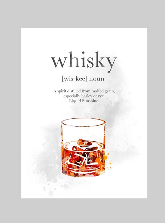 Whisky Definition Quote ART PRINT Alcohol Pub Gift Wall Etsy