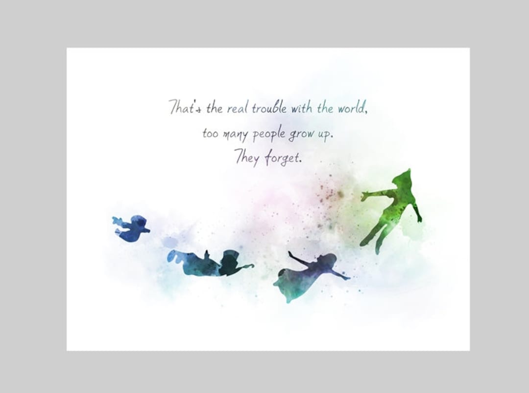 Peter Pan Quote ART PRINT Inspirational, Nursery, Gift, Wall Art, Home