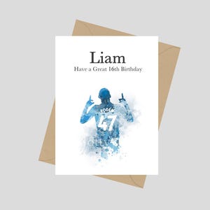 Carte personnalisée Phil Foden, carte de voeux A5, anniversaire, Manchester City, carte pour fils fille petit-fils, football, football, cadeau