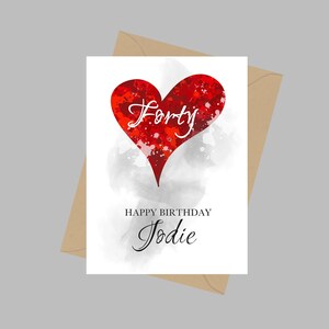 Biglietto d'auguri personalizzato per il 40° compleanno, biglietto d'auguri A5, per figlia, sorella, migliore amica, Bestie, quarantesimo biglietto di compleanno per lei, quaranta, regalo