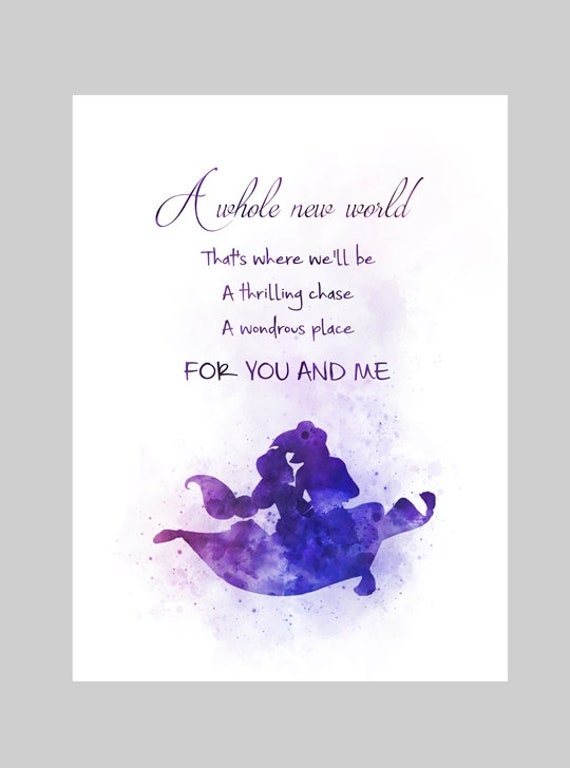 Aladdin And Jasmine Quote Art Print A Whole New World Etsy Aladdin And Jasmine Quote Art Print A Whole New World Etsy