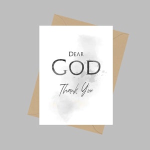 Dear God Thank You, biglietto d’auguri A5, preghiera, ispirazione, motivazionale, religioso, cristiano, idea regalo, bianco e nero