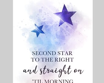 Second Star to the Right and Straight on Till Morning - Etsy