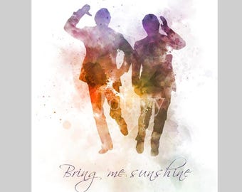 Morecambe and Wise ART PRINT Bring me Sunshine, Inspirational, Wall Art, Home Decor, Bedroom, Gift