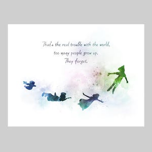 Peter Pan Quote ART PRINT Inspirational, Nursery, Gift, Wall Art, Home Decor, Bedroom, Office