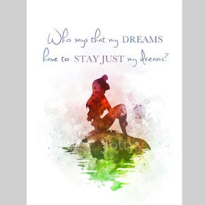 Ariel, The Little Mermaid Quote ART PRINT, Princess, Nursery, Gift, Wall Art, Home Decor