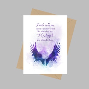 Angel Wings Cytat A5 Karta okolicznościowa, Inspirująca, Wiara, Prezent