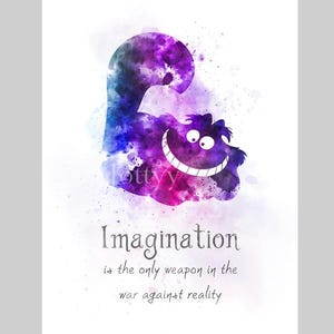 Cheshire Cat Quote ART PRINT Alice in Wonderland, Nursery, Inspirational, Gift Idea, Wall Art, Home Decor, Bedroom