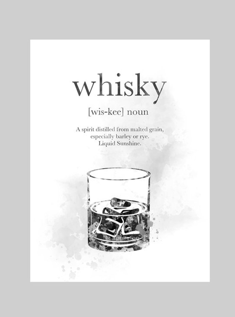 Définition du whisky Citation ART PRINT Alcool Pub Cadeau