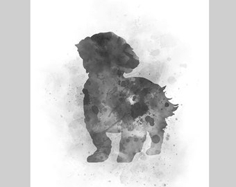 Shih Tzu ART PRINT Dog, Animal, Gift, Wall Art, Home Decor, Black and White