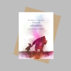 Winnie de Poeh Quote, A5 Wenskaart, Avontuur, Cadeau