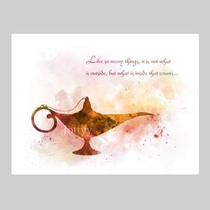Aladin Wunderlampe Zitat ART PRINT Genie, Geschenk, Wand Kunst, Home Decor