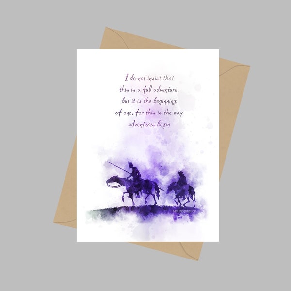 Don Quixote Quote, A5 Greeting Card, Inspirational, Book, Gift, Adventure