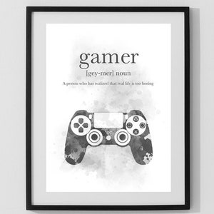 Gamer Definition Quote ART PRINT Gaming Video Gamer Gift - Etsy