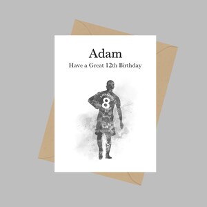 Bruno Fernandes Personalised Card, A5 Greeting Card, Birthday, Manchester United, Card For Son Daughter Grandson, Football, Gift, B & W