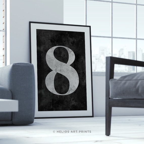 Number Eight Distressed Classic Typeface Numeral Character