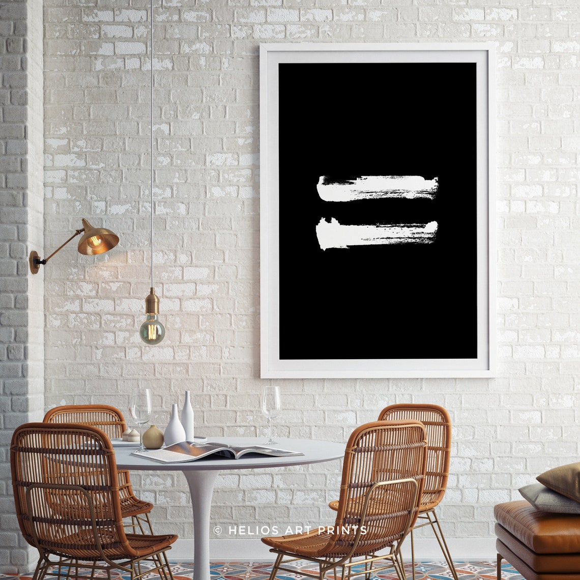 Equal Sign Minimalist Brushstroke Art Print. Modern Art White - Etsy UK