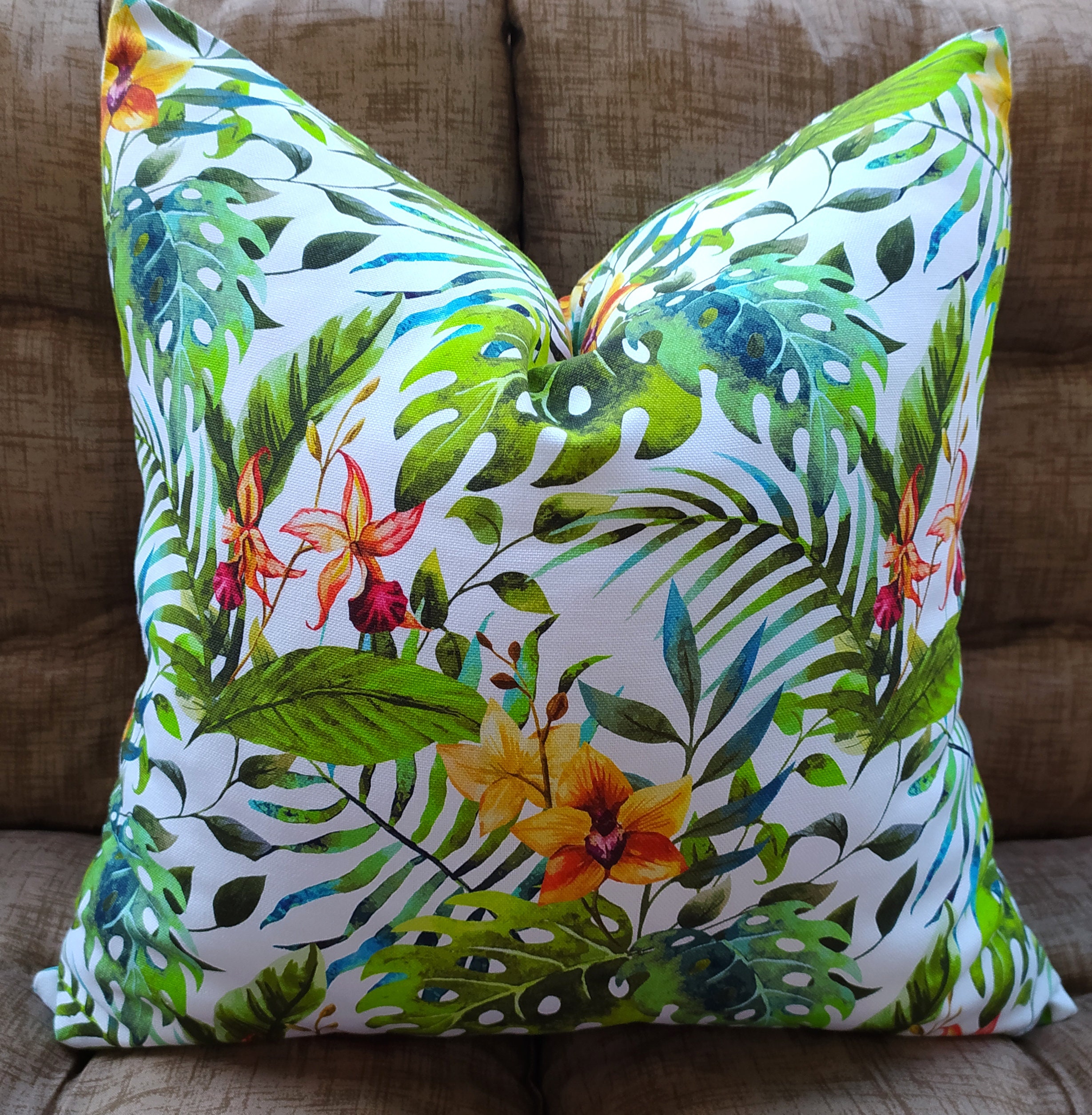 Floral Cushion Cover Outdoor Patio Throw Pillow Sofa Etsy