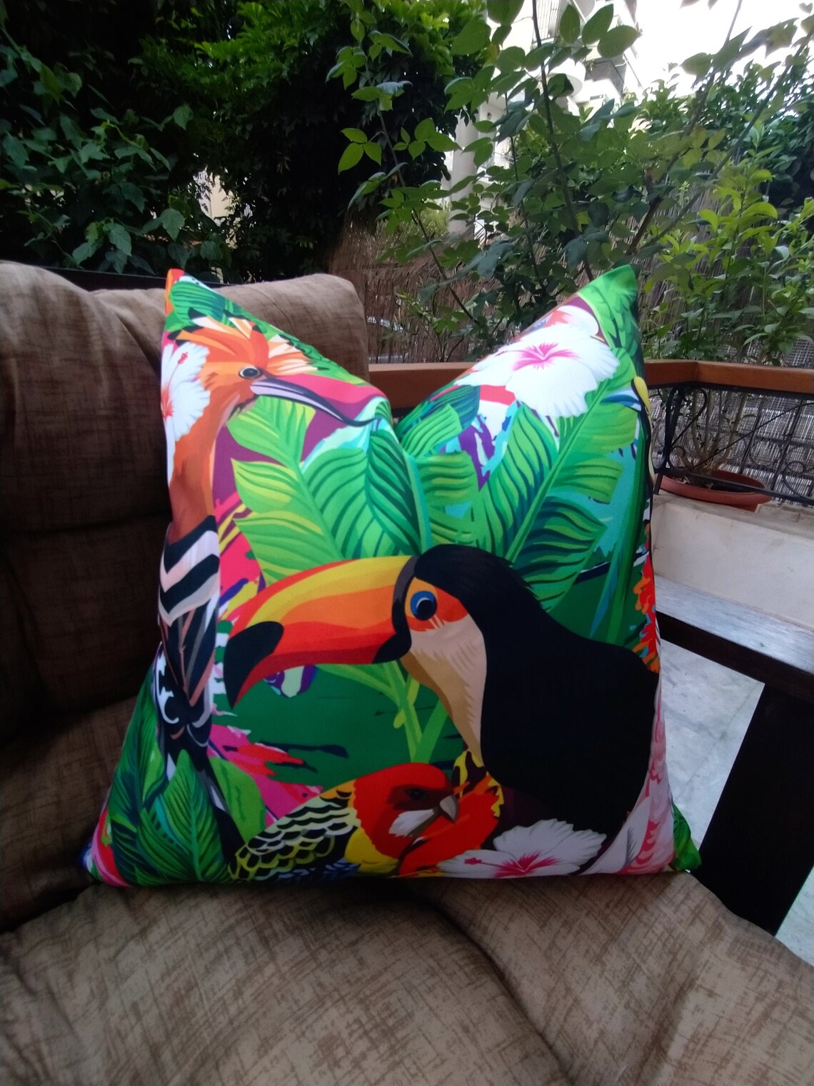 Tropical Throw Pillow Colorful Sofa Pillow Case Floral Etsy