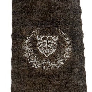 Custom Text Racoon Bathroom Towel