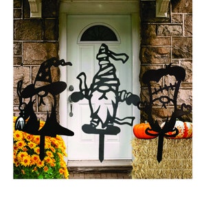 Large Metal Halloween Gnome Yard Stakes