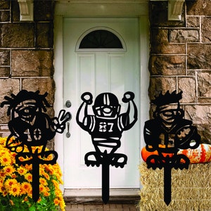 Custom Number Large Metal Football Yard Sign