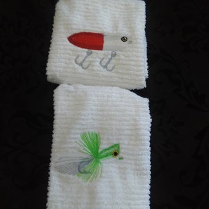 Personalize Fishing lure kitchen towel set (2)