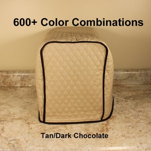 Könnte beinhalten: Beige und dunkelbraune gesteppte Küchen-Geräteabdeckung mit über 600 Farbkombinationen.