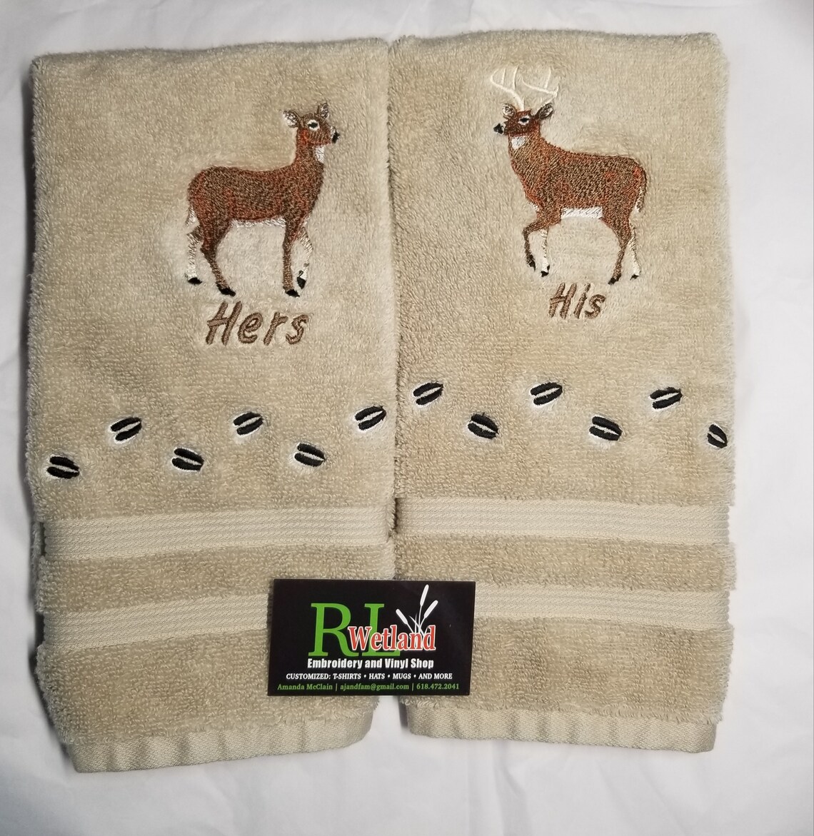 Personalize Deer His & Hers Bath Hand Towel Set Etsy Israel