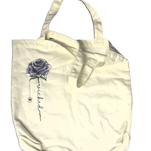 Spooky Spider Rose Halloween Canvas Tote Bag
