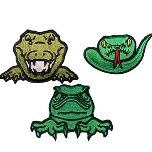 Patch para répteis, ferro ou velcro, escolha de 3