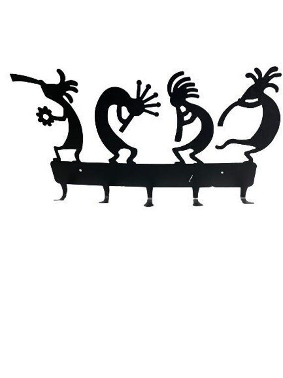 American Made Steel Kokopelli Hook Rack: Entryway Shelf, Towel Hook