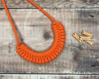 Orange Woven Necklace