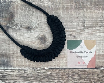 Black woven necklace