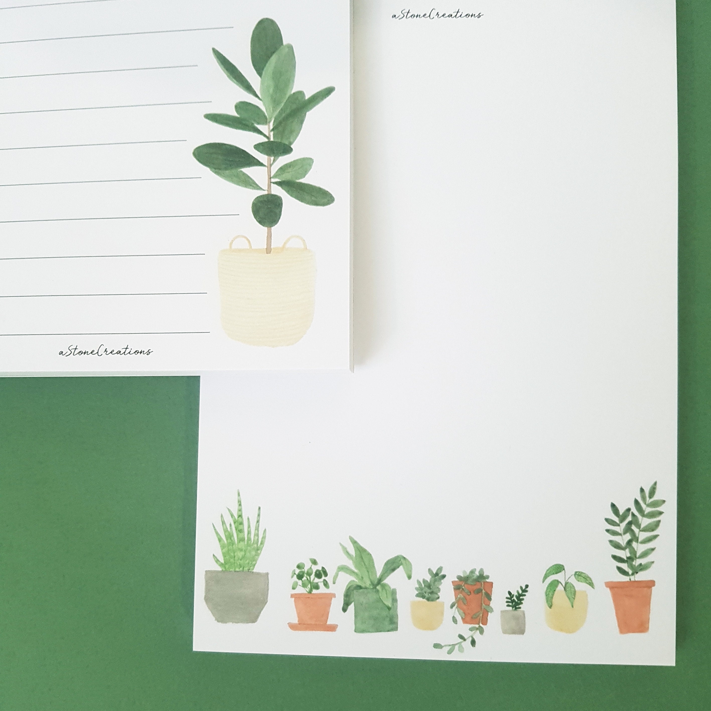 2 X A6 glued notepads Plants. Desk pad memo pad tearaway Etsy