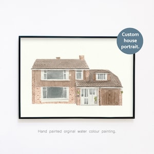 Hand painted watercolour custom house portrait. personalised, bespoke, personalized, original.