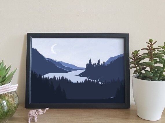 Harry Potter Hogwarts Castle Inspired Print Wall Print Bedroom Print Poster Home Decor Digital Print Fan Art Harry Potter