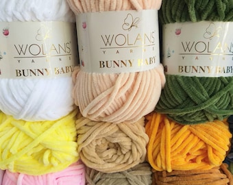 Wolans Soft Baby yarn,Wolans Bunny Baby Yarn, Plush yarn ,Baby Knitting and crochet yarn,Plush micro polyester yarn , Amigurumi crochet yarn