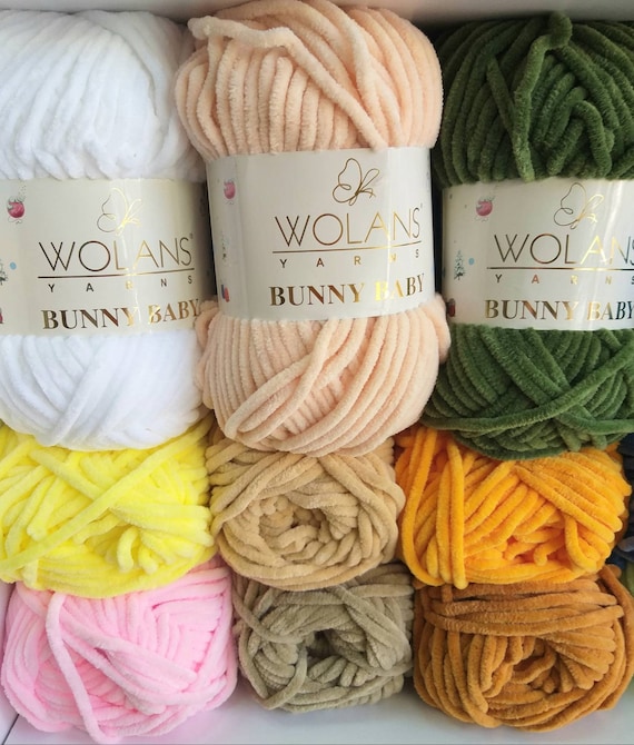 Wolans Soft Baby Yarn,wolans Bunny Baby Yarn, Plush Yarn ,baby Knitting and  Crochet Yarn,plush Micro Polyester Yarn , Amigurumi Crochet Yarn 