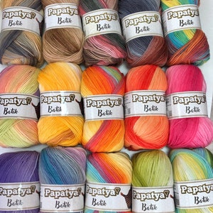 Papatya Batik Yarn ,Soft Yarn , Acrylic Yarn , Baby Yarn , Batik desing , Knitting Yarn , Baby Knitting yarn