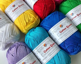 Mercerized Cotton Yarn, Fine Weight, Knitting Crochet