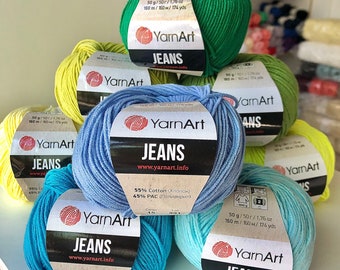Fil YarnArt Jeans, mélange coton acrylique sport poids